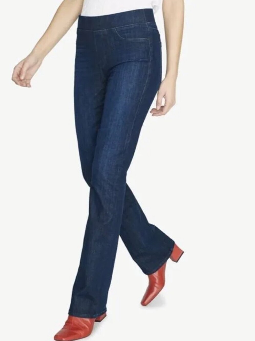 Sanctuary Pull on Demi Bootcut Jeans Womens 24 Dark Wash Stretch Simmimg